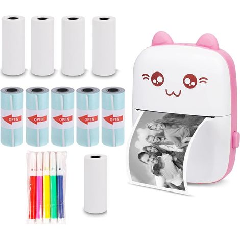 Mini Imprimante Thermique avec Recharge USB Bluetooth Petite Imprimante Portable Compatible avec Android ou iOS (1/4)
