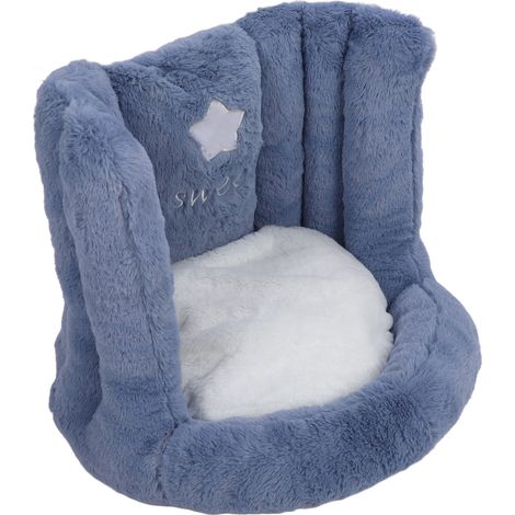 Bodenstuhl mit Rückenlehne, Stuhlkissen, rutschfest, weich und bequem, Samt-Bodenkissen für Kinderbüros, Blau (1/5)