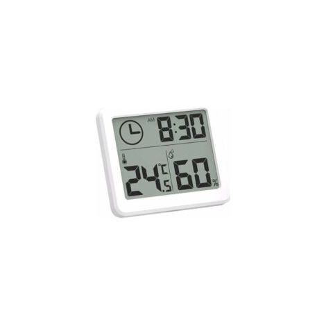 Termómetro higrómetro digital LCD para interiores Crezuo (medidor de temperatura/humedad en °C/°F con alarma) -10-70 °C