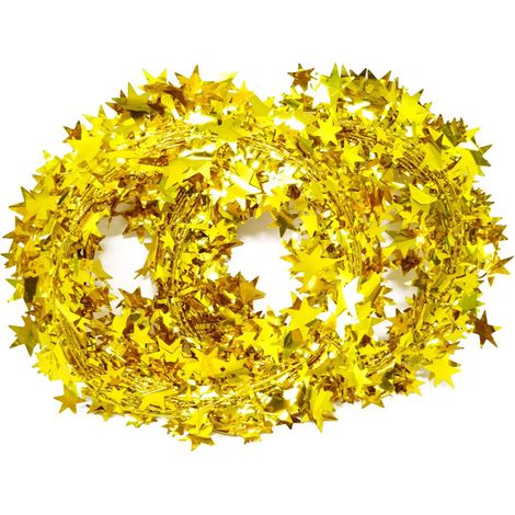 Guirlande Étoilée Avec Fil Métallique - Décoration Festive Pour Arbre De Noël Anniversaire Fête - 2 Rouleaux (1/5)