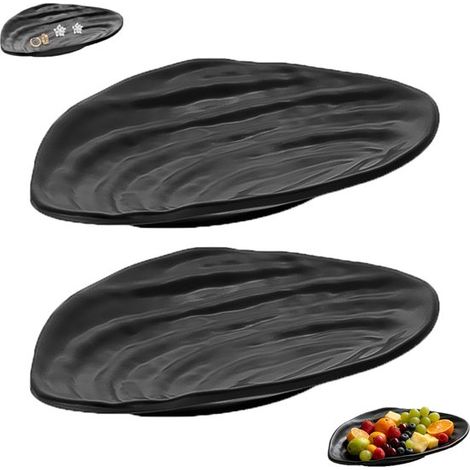 2er-Pack unregelmäßig geformte schwarze Keramik-Schmuck- und Schlüsselablagen (1/5)