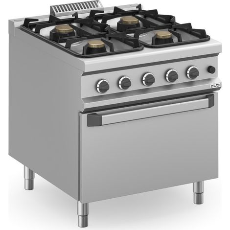 Fourneau à gaz - 4 feux - 2x7 + 2x11 kW - Avec four à gaz - Arilex