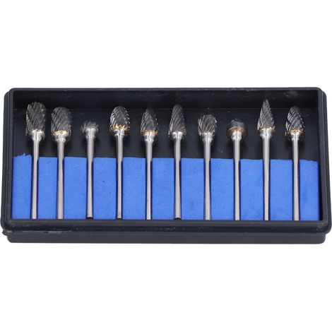 Ortviai Fichier rotatif en carbure de tungstène – 10 pièces pour gravure, meulage et perçage (1/5)