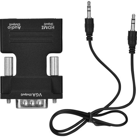 Convertisseur HDMI Femelle vers VGA Mâle avec Sortie Audio 1080P - Adaptateur Vidéo (1/5)