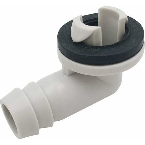 Raccord coudé pour tuyau de vidange de climatiseur avec anneau en caoutchouc pour unités split et climatiseur de fenêtre 3/5 po (15 mm) (1/4)