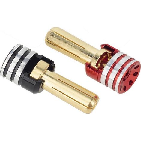 Kit de 2 bouchons et fixations de dissipateur thermique pour batterie 5,0 mm pour voiture RC tout-terrain 1/10 (1/5)