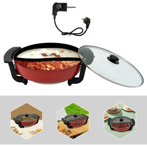 6L Casserole électrique de table Cuisine Casserole chinoise Avec couvercle en verre (1/5)