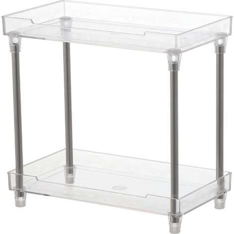 2-stöckiger Make-up-Organizer mit abnehmbarer Acrylablage für Badezimmer und Schlafzimmer (1/5)