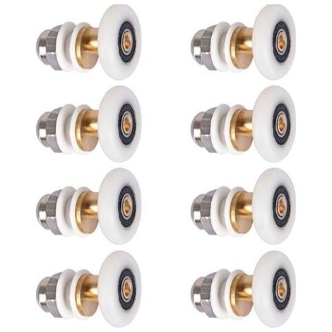 Porte de Douche - Rouleau Roulette Roue pour Porte de Douche Roulettes Coulissantes Porte Roue de Remplacement pour Rouleau 8 pièces 25mm (1/4)