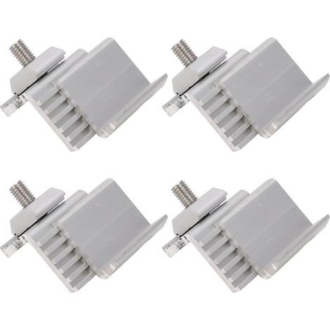 Lot de 10 pinces de fixation solaire en aluminium pour panneaux photovoltaïques, brides de serrage de rail, clips de mise à la terre d'extrémité (1/5)