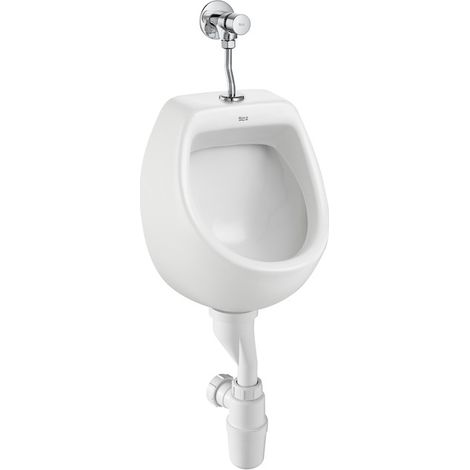 Roca – Pack mini urinoir en porcelaine 300x250x420 – Chasse d'eau temporisée INSTANT – Tuyau externe SPRINT inclus – Pour espaces publics