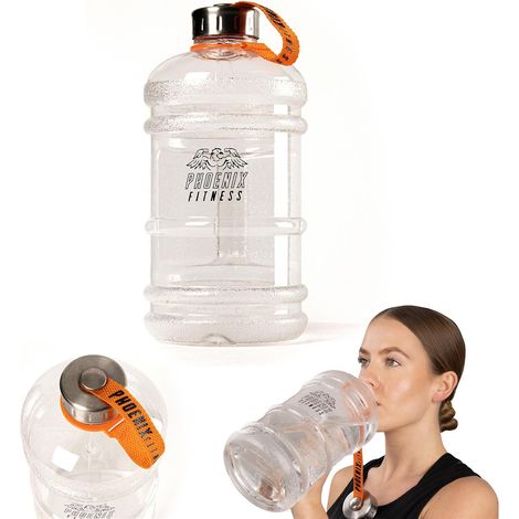 Auslaufsichere Sport-Trinkflasche mit Griff und Tragegurt für Zuhause, Fitnessstudio, Reisen und Outdoor-Aktivitäten: transparent, 2 Liter (1/5)