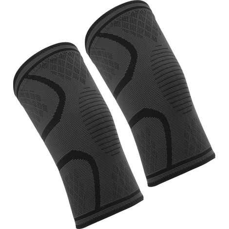 2 Pièces Genouillères Sport Nylon Respirantes Élastiques Anti-Dérapantes pour Fitness Yoga Course en Plein Air (Taille S) (1/5)