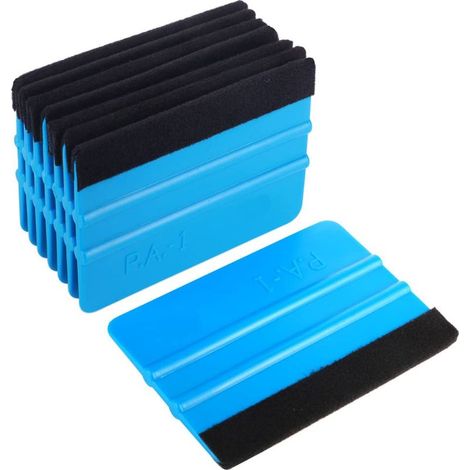 Haute Qualité Raclette avec Bord Fibre pour Voiture Vinyle Wrapping, Durable Raclette de Film de Fenêtre, Autocollant Décalque Raclette(Paquet de 8, Noir) (1/5)