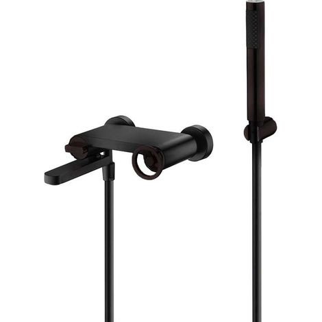Grifo de Ducha Mango Redondo Negro Mate Serie Olimpo IMEX (1/2)