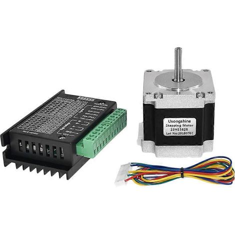 NEMA 23 23HS5628 Schrittmotor (57 A, 2,8 A) mit TB6600 Steuerung für CNC und BlackSilver. (1/5)