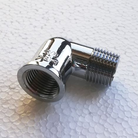 Gomito curva da 1/2 mf in ottone cromato (1/2)