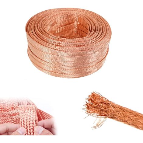 10 m de fil de cuivre pur tressé, maille tricotée anti-interférence, largeur 4 mm, câble flexible, mèche à dessouder, tresse de soudure, mèche en cuivre, outil de réparation (1/5)