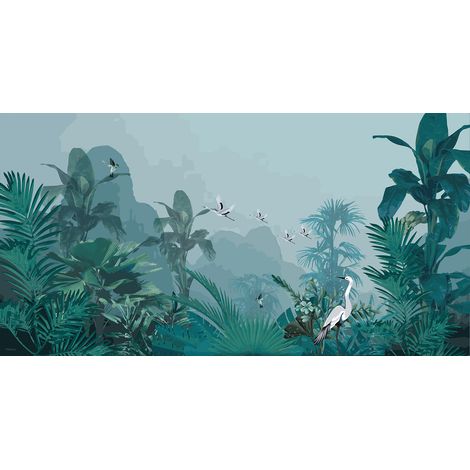 Papier peint panoramique - Jardin Oiseaux - 130 cm x 67 cm (1/2)