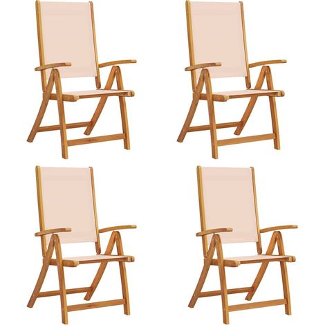 Lot de 4 Chaises pliables de jardin,Chaise d'extérieur bois d'acacia et textilène CFW8168219 (1/5)