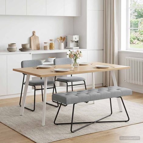 Teenpull – Bank mit Knopfheftung Hellgrau 110 x 40 x 46 cm Stoff (1/5)