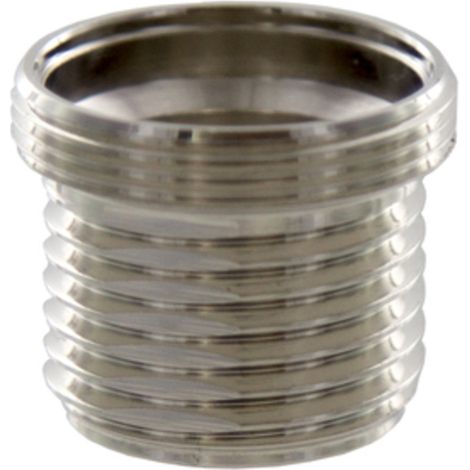 RACCORDO OTTONE CROMATO FILETTATO 24X1M-1/2M. Prezzo per 1 pezzo.