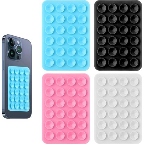 4Pcs Support Téléphone Ventouse,Silicone Ventouse Téléphone,Multi Usages Adhésif pour Coque de Téléphone à Ventouse Support à Ventouse pour Téléphone,Supports de Téléphone à Ventouse en Silicone (1/5)