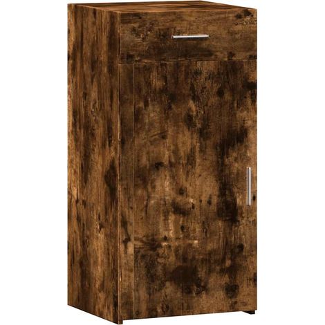 Buffet Meuble de rangement chêne fumé 45x42,5x93 cm bois d'ingénierie (1/5)