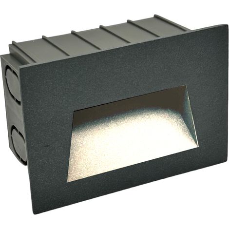 Faretto LED segnapasso da esterno e interni IP65 luce bianca naturale scale viali giardino Grigio 5W