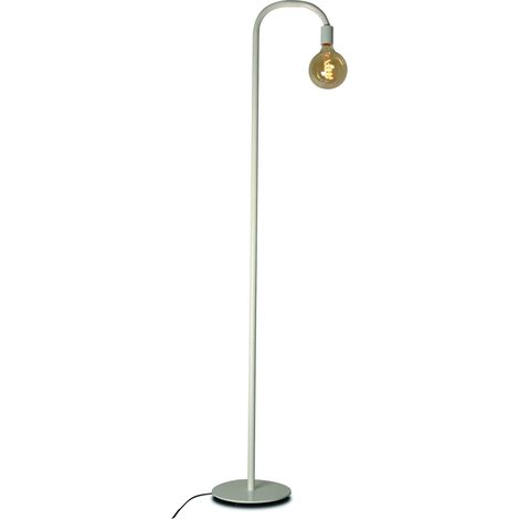 Barcelona Led – Lampadaire LED blanc E27 – Aluminium laqué – Hauteur 1,5m – Base lourde pour stabilité – Éclairage d’appoint moderne