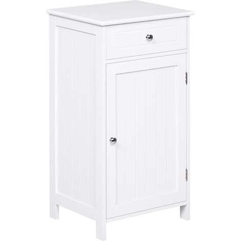 Beyamis MDF-Badezimmerschrank, freistehend, Doppeltür, weiß