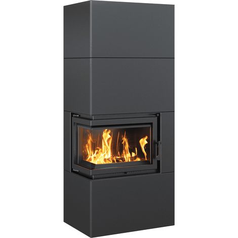 Kamineinsatz Simple Box 8 kW Ø 200 schwarz mit Türfeder (1/5)
