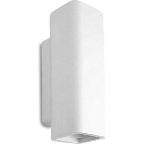Applique da parete doppia emissione in gesso a cubo verniciabile con attacco gu10 110x70mm poratafaretto UP & DOWN (1/4)