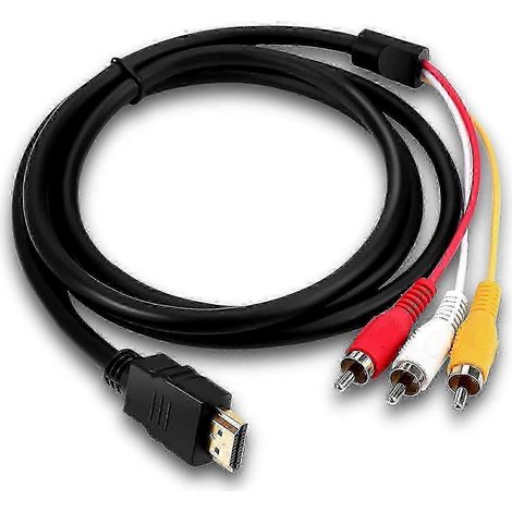 Câble HDMI vers RCA, câble de conversion HD 1080p HDMI vers 3 RCA pour décodeur, adaptateur audio/vidéo rouge, jaune et blanc pour TV HD/DVD - SZRH AS (1/5)