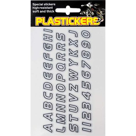 Adesivi Rifrangenti Plasticker Lettere e Numero per Moto (1/2)