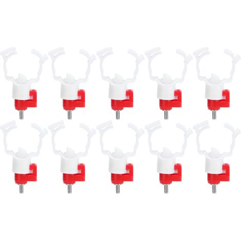 10 Distributeur eau, tétine réglable acier inoxydable, plastique robuste, pour poulets dindes oies canards (1/5)