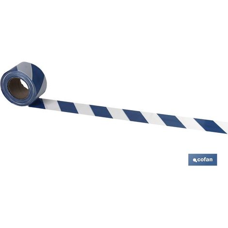 CINTA BALIZAM. AZUL/BLANCA 80MM X 200MTS