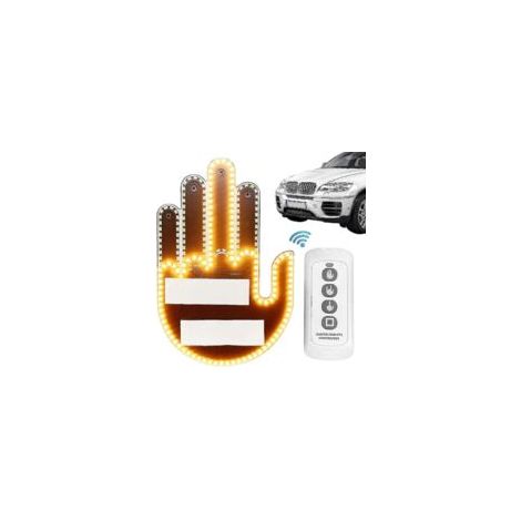 Humorvolles Autolicht mit Fernbedienung, Symbol für Straßenverkehrsaggression, Mittelfingergeste - Crezuo