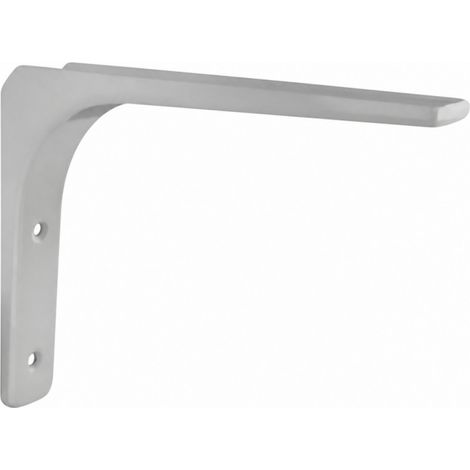 Staffa moderna in acciaio e resina epossidica bianca H.200 x L.250 mm.