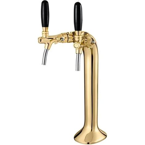Colonne Tireuse à bière, Tour à bière - Couleur Or, 2 brins, élégant, "top qualité " (Prix du coffret)