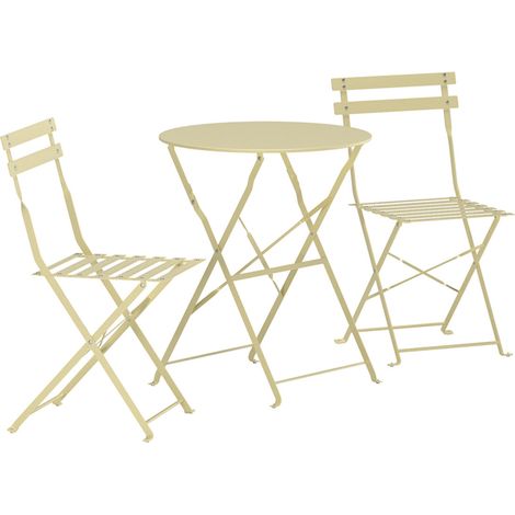 Ensemble Table de Jardin & 2 Chaises "Tao" 71cm Jaune