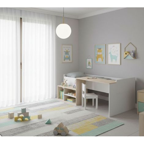 Composizione Camera da Letto - Reversibile Multifunzione, Bianco, -, 195.2x133.8x72.7h cm Torvosaurus