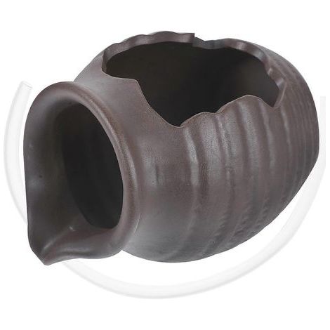 Vintage Keramik-Wasserbrunnen mit Kaskadenfunktion für Aquarien, dekoratives Aquarienzubehör – 13,50 x 10,00 x 10,00 cm – Hellbraun (1/4)