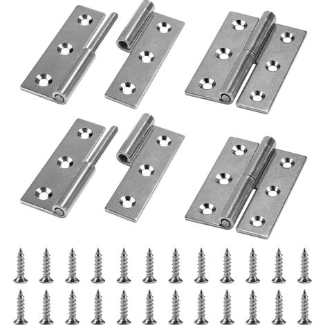 4 Charnières de Porte Amovibles en Acier Inoxydable 304, Gris, 7,5 x 5 cm (1/5)