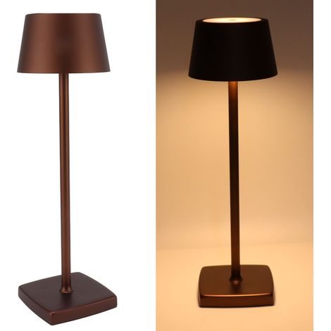 Lampe de bureau LED sans fil avec interrupteur tactile, gradation réglable par simple contact, bande lumineuse LED pour table de chevet intérieure/extérieure, base de chargement par contact, lampe de (1/5)