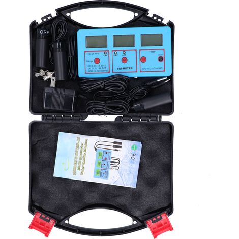 PH-118 Moniteur de qualité de l'eau multiparamètres, écran LCD rétroéclairé, testeur ORP, pH, EC, TDS, CF, TEMP, prise US 110 V (1/5)