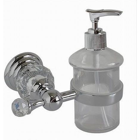 TRADE SHOP - Porta Sapone Dispenser Sapone Liquido Vetro Montaggio Parete Bagno Crystal 52831 -