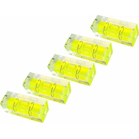 Spirit Level, Pack of 5, 15 x 15 x 40 mm, Precision Spirit Level with Air Bubble, Mini Spirit Level for Cameras, Camping and Caravans, Spirit Level, Spirit Level (1/5)