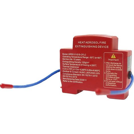 Dispositif d'Extinction Automatique d'Incendie par Aérosol pour Tableau Électrique, Montage sur Rail DIN, Système d'Extinction Compact pour Systèmes de Stockage d'Énergie