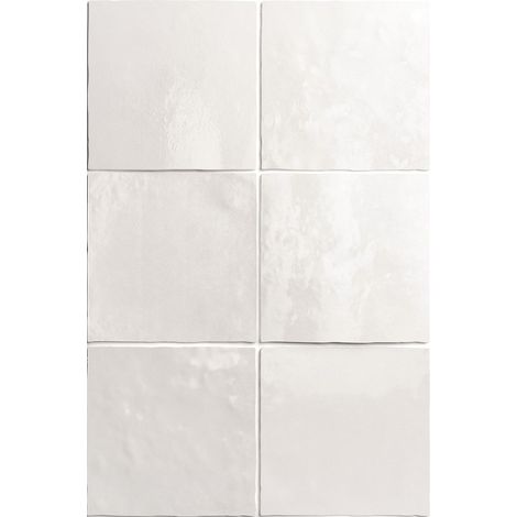 Carrelage effet zellige 13,2x13,2 cm – Pâte blanche – 1m² pour cuisine et salle de bain – Facilité d'entretien et pose – Equipe (1/8)
